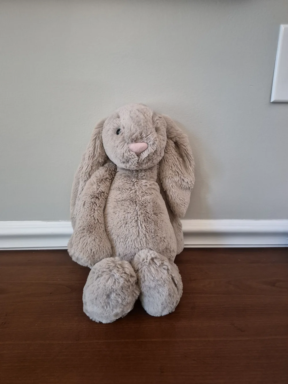 Jellycat Beige Plush Bunny with Pink Nose